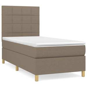 Box spring postelja z vzmetnico taupe 100x200 cm blago - slika 2