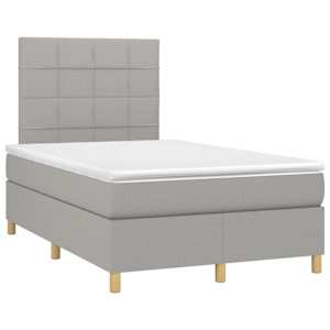 Box spring postel s matrací světle šedá 120 x 200 cm textil - obrázek 3
