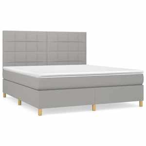 Box spring postelja z vzmetnico svetlo siva 160x200 cm žamet - slika 2