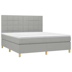 Box spring postelja z vzmetnico svetlo siva 160x200 cm žamet - slika 3