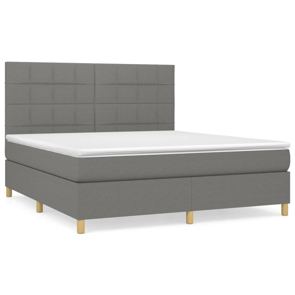 Thumbnail - vidaXL Boxspringbett mit Matratze Dunkelgrau 160x200 cm Stoff