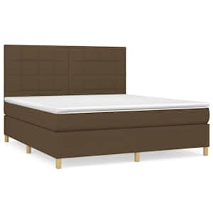 Box spring postel s matrací tmavě hnědá 160x200 cm textil - obrázek 2