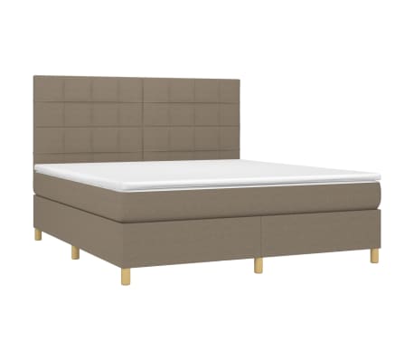 vidaXL Boxspringbett mit Matratze Taupe 160x200 cm Stoff