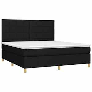 Box spring postel s matrací černá 180x200 cm textil - obrázek 3
