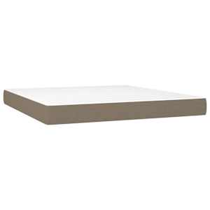 Box spring postelja z vzmetnico taupe 180x200 cm blago - slika 5