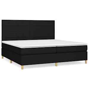 Box spring postel s matrací černá 200x200 cm textil - obrázek 2