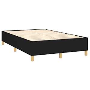 Box spring postelja z vzmetnico črn 120x200 cm blago - slika 4