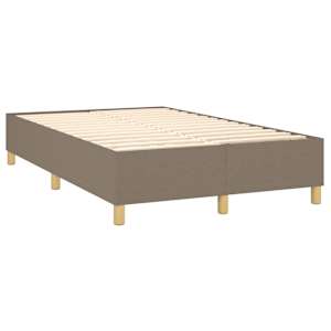 Box spring postelja z vzmetnico taupe 120x200 cm blago - slika 4