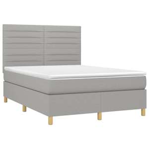 Box spring postel s matrací světle šedá 140 x 190 cm textil - obrázek 3