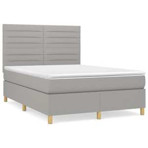 Box spring postel s matrací světle šedá 140 x 200 cm textil - obrázek 2