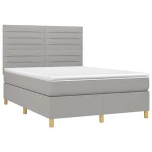 Box spring postel s matrací světle šedá 140 x 200 cm textil - obrázek 3
