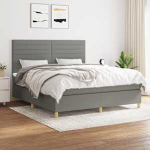 Box spring postel s matrací tmavě šedá 160x200 cm textil - obrázek 1
