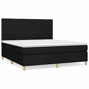 Box spring postel s matrací černá 160x200 cm textil - obrázek 2
