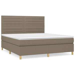 Box spring postelja z vzmetnico taupe 160x200 cm blago - slika 2