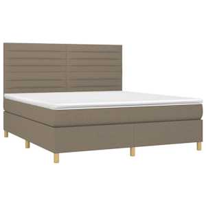 Box spring postelja z vzmetnico taupe 160x200 cm blago - slika 3