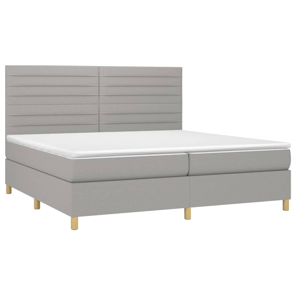 Thumbnail - vidaXL Boxspringbett mit Matratze Hellgrau 200x200 cm Stoff