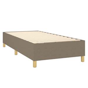 Box spring postelja z vzmetnico taupe 90x190 cm blago - slika 4