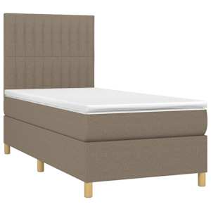 Box spring postelja z vzmetnico taupe 100x200 cm blago - slika 3