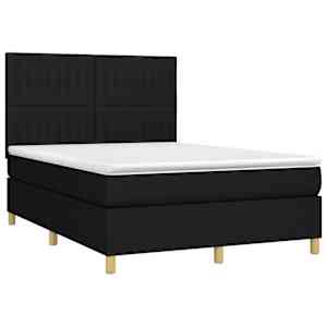 Box spring postel s matrací černá 140 x 190 cm textil - obrázek 3