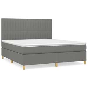 Box spring postel s matrací tmavě šedá 160x200 cm textil - obrázek 2