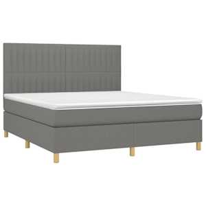 Box spring postel s matrací tmavě šedá 160x200 cm textil - obrázek 3