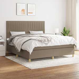 Box spring postel s matrací taupe 160x200 cm textil - obrázek 1
