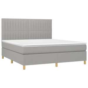 Box spring postel s matrací světle šedá 180 x 200 cm textil - obrázek 3