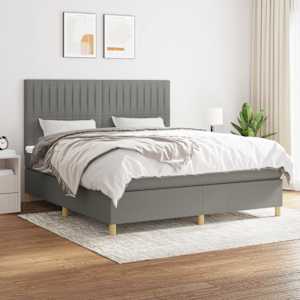 Box spring postel s matrací tmavě šedá 180x200 cm textil - obrázek 1