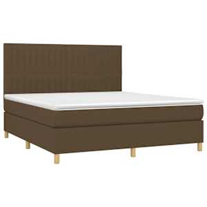 Box spring postel s matrací tmavě hnědá 180x200 cm textil - obrázek 3