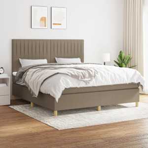 Box spring postel s matrací taupe 180x200 cm textil - obrázek 1