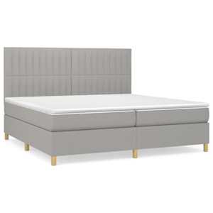 Box spring postel s matrací světle šedá 200 x 200 cm textil - obrázek 2