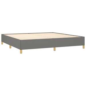 Box spring postelja z vzmetnico temno siva 200x200 cm blago - slika 4