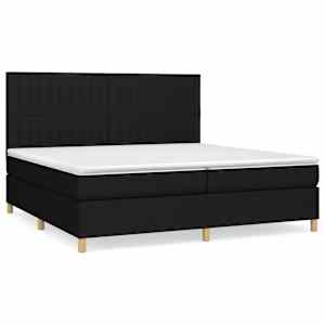 Box spring postel s matrací černá 200x200 cm textil - obrázek 2