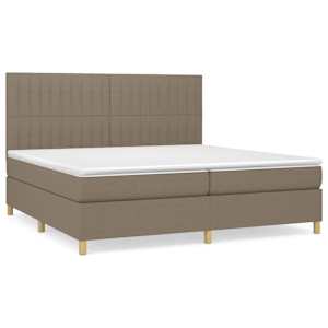 Box spring postel s matrací taupe 200x200 cm textil - obrázek 2