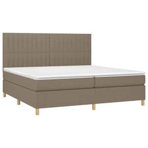 Box spring postel s matrací taupe 200x200 cm textil - obrázek 3