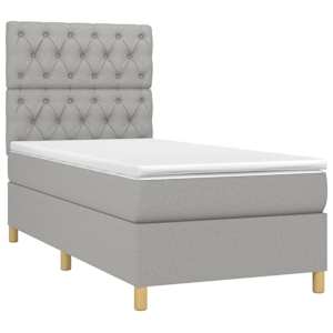 Box spring postel s matrací světle šedá 80 x 200 cm textil - obrázek 3