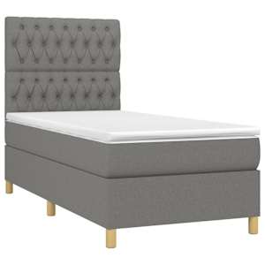 Box spring postel s matrací tmavě šedá 90x190 cm textil - obrázek 3