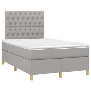Box spring postel s matrací světle šedá 120 x 200 cm textil - obrázek 3