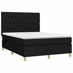 Box spring postel s matrací černá 140x200 cm textil - obrázek 4