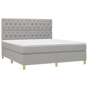 Box spring postel s matrací světle šedá 160 x 200 cm textil - obrázek 3