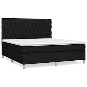 Box spring postel s matrací černá 160x200 cm textil - obrázek 2