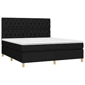 Box spring postel s matrací černá 160x200 cm textil - obrázek 3