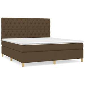 Box spring postel s matrací tmavě hnědá 160x200 cm textil - obrázek 2