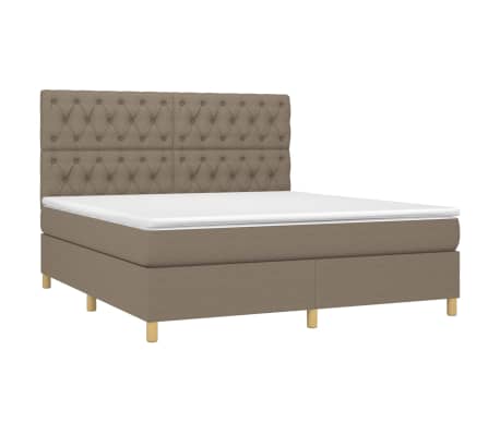 vidaXL Boxspringbett mit Matratze Taupe 160x200 cm Stoff