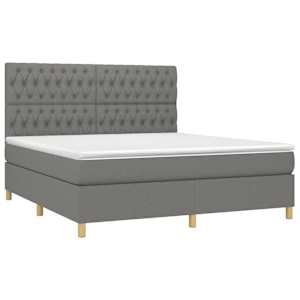 Box spring postel s matrací tmavě šedá 180x200 cm textil - obrázek 3