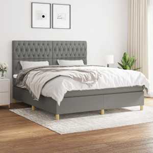 Box spring postel s matrací tmavě šedá 180x200 cm textil - obrázek 1
