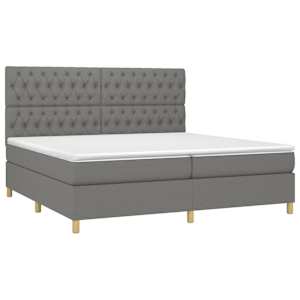Box spring postel s matrací tmavě šedá 200x200 cm textil - obrázek 3