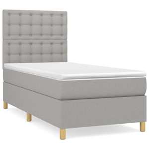 Box spring postel s matrací světle šedá 80 x 200 cm textil - obrázek 2