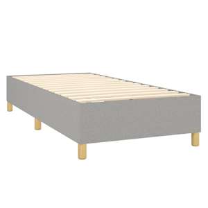 Box spring postelja z vzmetnico svetlo siva 80x200 cm blago - slika 4