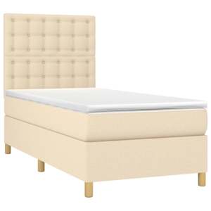 Box spring postel s matrací krémová 80 x 200 cm textil - obrázek 3